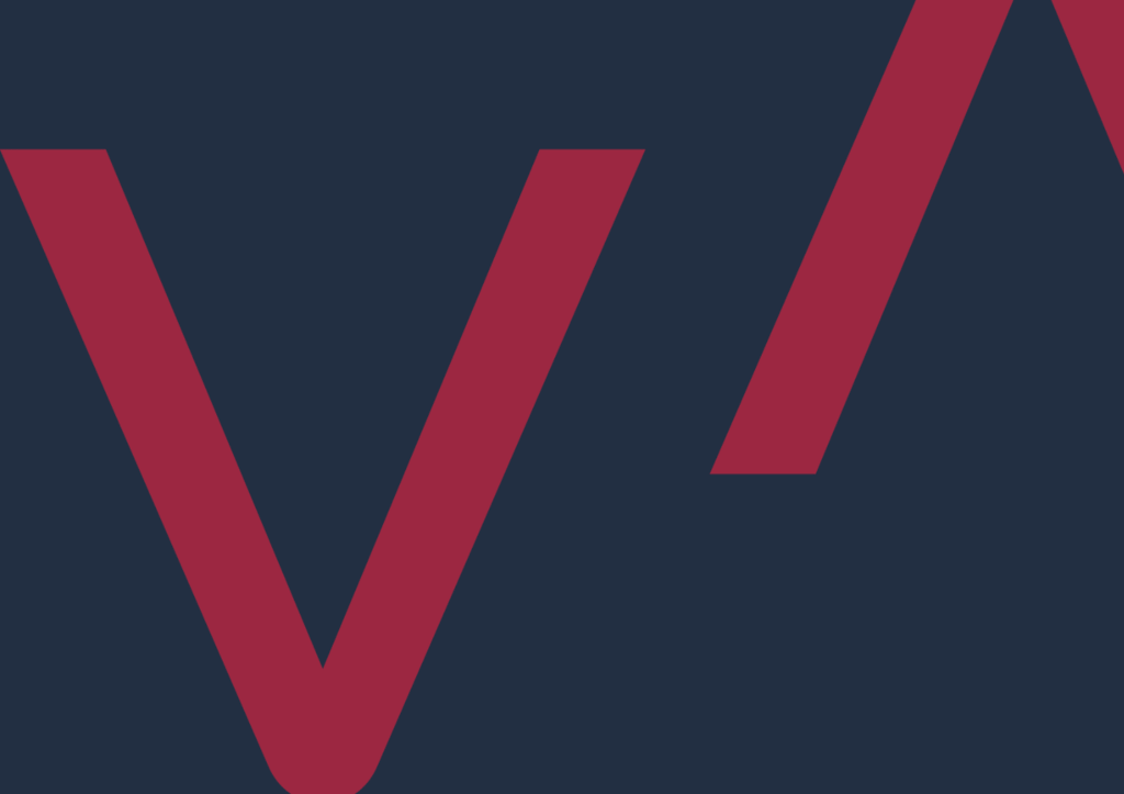 Valtus logo, red dark blue